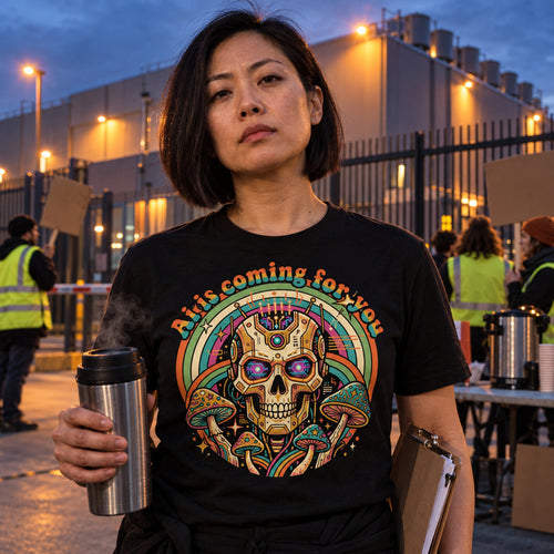 AI Is Coming For You — Design 017, black tee custom product image