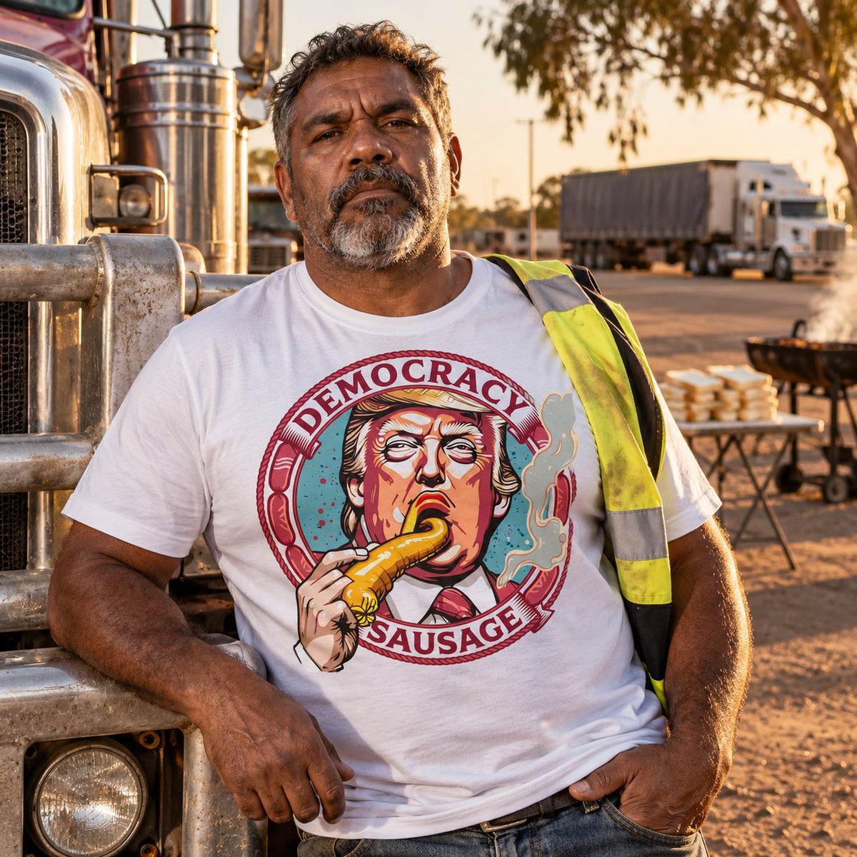 DEMOCRACY SAUSAGE Convict Shirts custom product image, Design ID 015